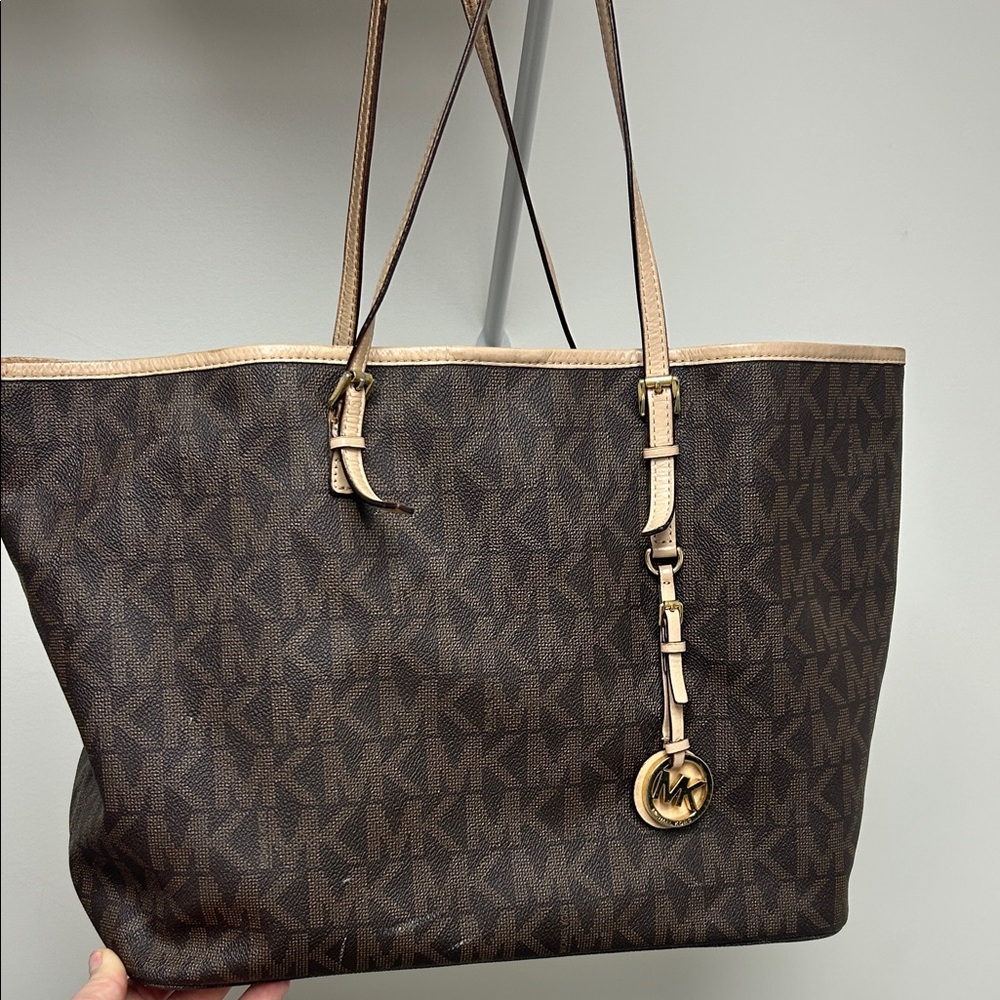 Michael Kors Dark Brown and Tan Tote